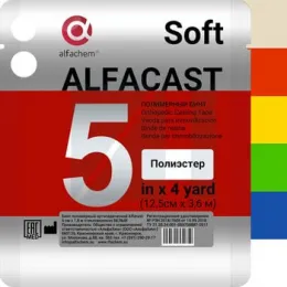 Alfacast Soft/ Альфакаст Софт бинт нестерильный ортопедический полимерный №5/ 12,5 см х 3,6 м