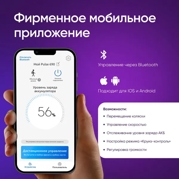 Коляска инвалидная с электроприводом Ortonica Pulse 690