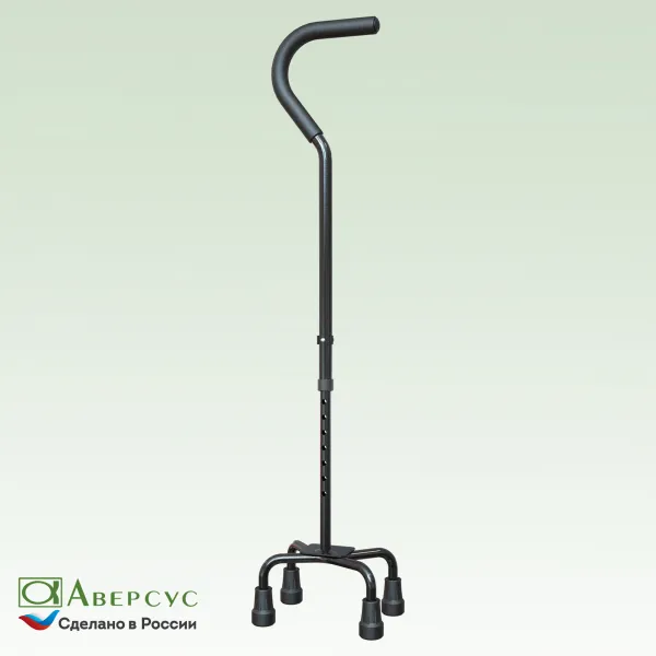 22/4Н Трость металлическая (алюминиевый сплав), регулируемая по высоте, на 4-х опорах на низкой платформе 22/4Н Трость металлическая (алюминиевый сплав), регулируемая по высоте, на 4-х опорах на низкой платформе