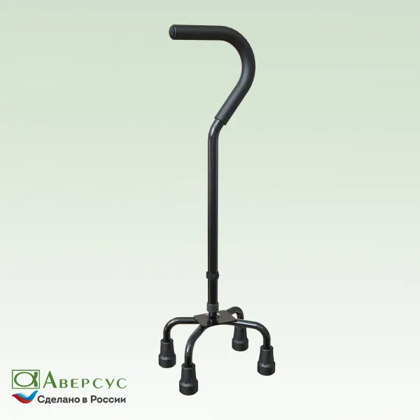 22/4Н Трость металлическая (алюминиевый сплав), регулируемая по высоте, на 4-х опорах на низкой платформе 22/4Н Трость металлическая (алюминиевый сплав), регулируемая по высоте, на 4-х опорах на низкой платформе